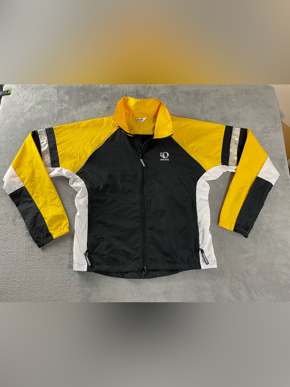 Pearl Izumi Zephrr Cycling Windbreaker Jacket Vented Mens Medium Yellow Full Zip